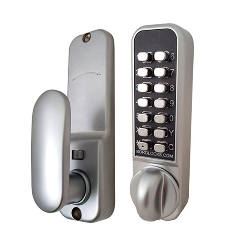 Borg Mechanical Digital Door Lock with Anti-Ligature Knob Easicode Pro and Holdback Satin Chrome - BL2901SCECP