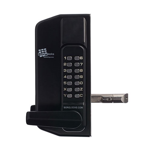 Borg Mechanical Digital Gate Lock with Anti Climb Case and Lever Back to Back Keypads Marine Grade Black - BL3430GATE