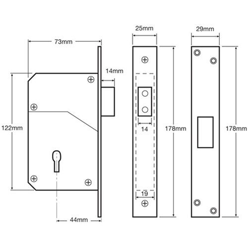 CHUBB MORTICE LOCK 3G110-SC-73