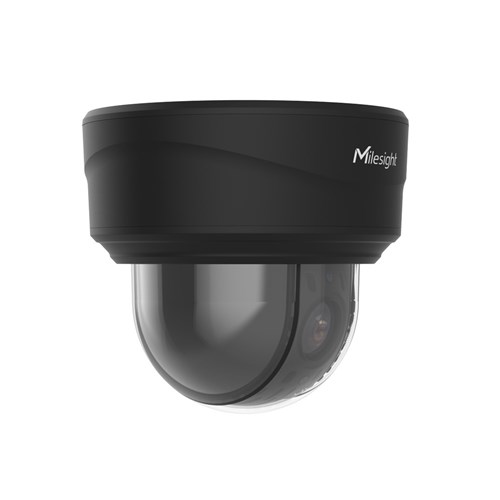 Milesight AI PTZ Series 5MP Black Dome Network Camera with 12x Optical Zoom, Auto-Tracking and NDAA Compliant, IP66 and IK10 - MS-C5371-X12PE/BLK