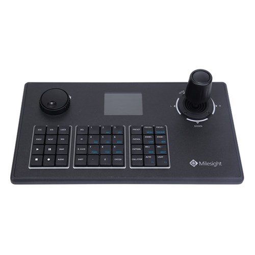 Milesight PTZ Network Keyboard, PoE & 12vDC support, RJ45 & RS232 connection, up to 100 devices