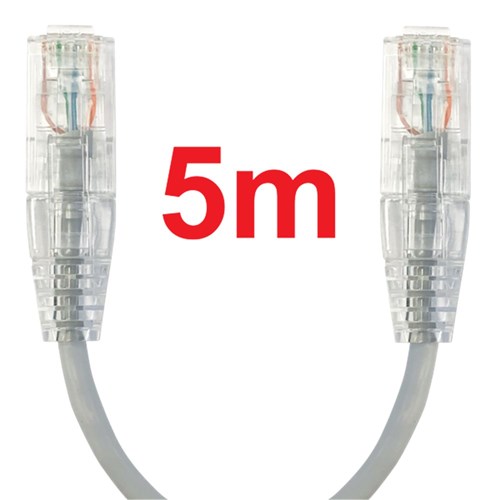 Neptune Cat6 Ultra-Thin Patch Lead, 5m, White