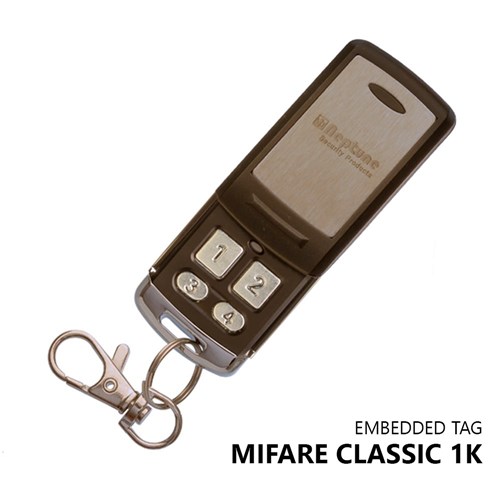 Neptune 6 Channel, 4 Button RF Remote, Slide Cover with Embedded Mifare 1K Tag - Custom Programming