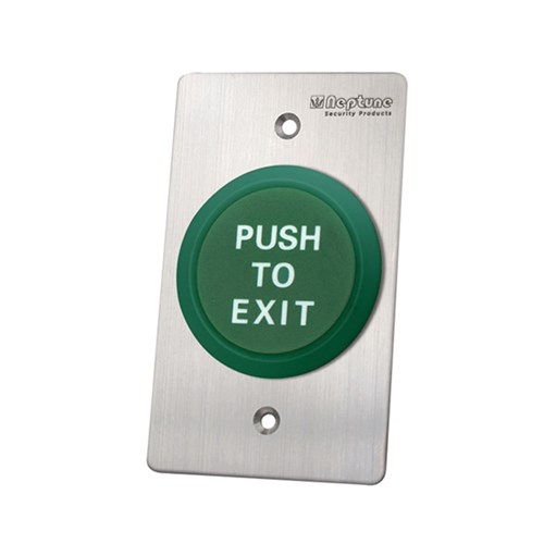 Neptune Press to Exit,ANSI,IP65,NO/NC/C,1.7mm SS,Disabled PUSH TO EXIT,Grn,Spacer