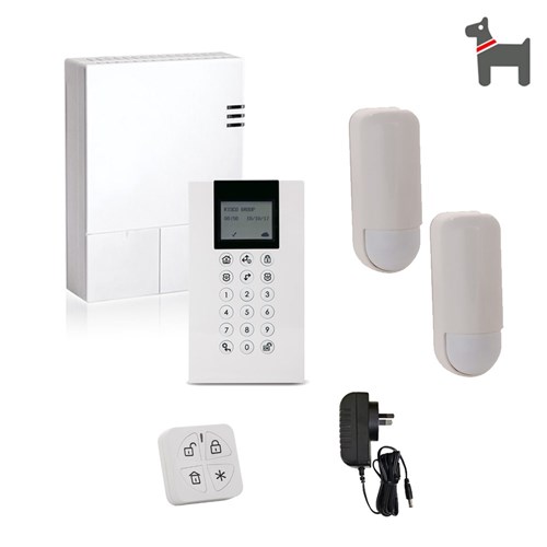 RISCO WiComm Pro 4G Alarm Kit with Wireless Panda Keypad and 2x Piccolo Pet Friendly PIR Detectors