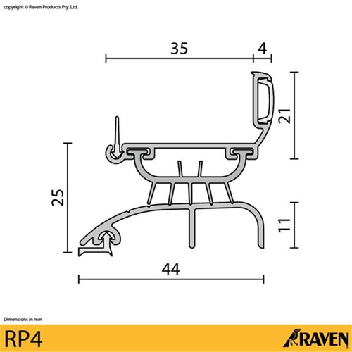 RAVEN DOOR SEAL RP4x1250MM CA