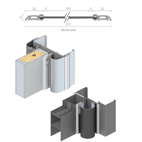 Raven Anti-Finger Jamb Seal Hinge Side RP62 with Light Grey/Black Gasket 2500mm - A62LGBK2500