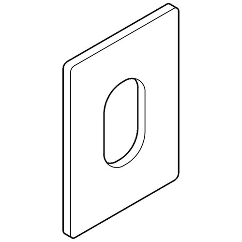 BDS Large Scar Plate for Oval 570 Cylinder with Cut Out Adhesive Fixing 47.5x66x1.5mm in SSS - SP590L