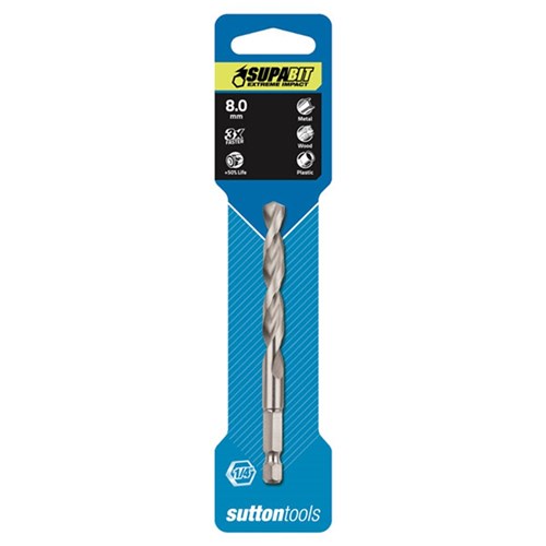 SUTTON DRILL D183 8.00 IMPACT SUPABIT HSS BRIGHT