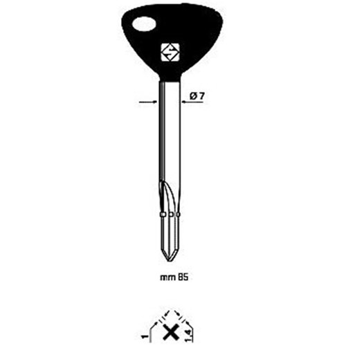 SILCA BLANK XY2P  (PLASTIC HEAD ONLY)