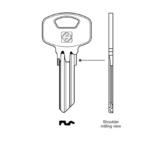 Silca YA89SM Key Blank for Yale Cylinders In Steel