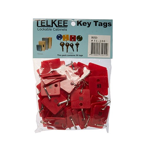 TELKEE KEY TAGS #51-100 RED SQUARE